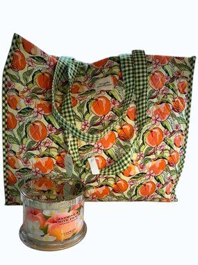 Vera Bradley Bath & Body Works Peach Bag & Homeworx Peach Candle